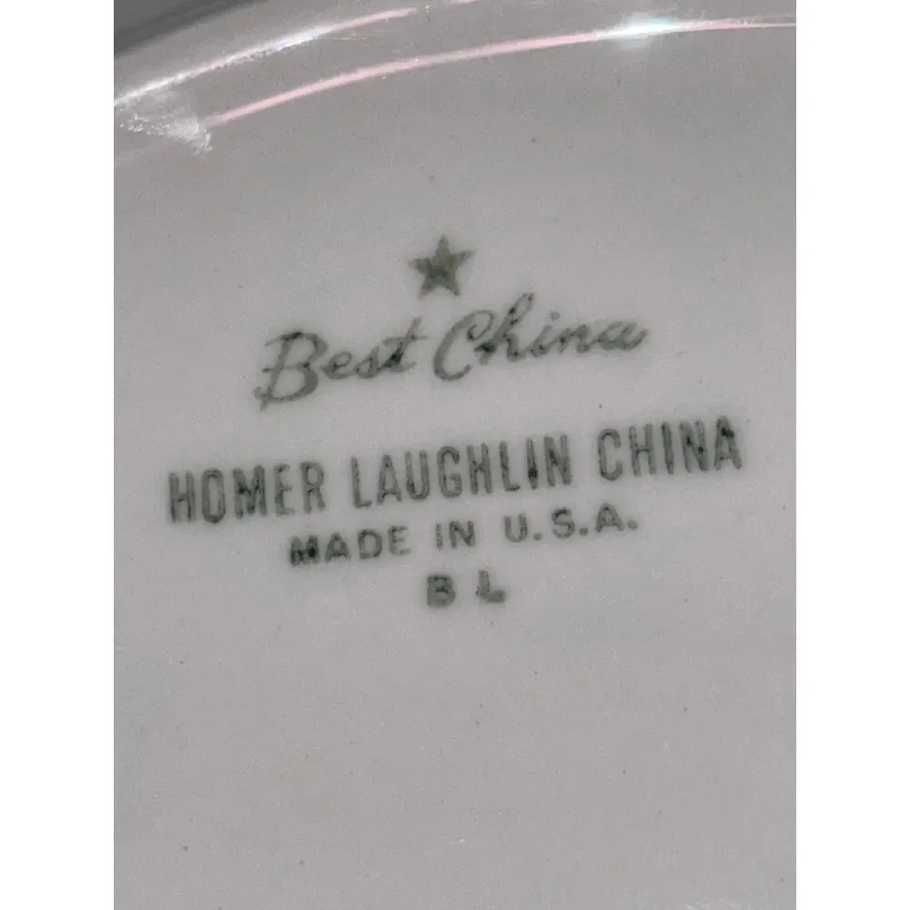 Homer Laughlin Oval Platter Ironstone Farmhouse Restaurant-ware Green Stripe